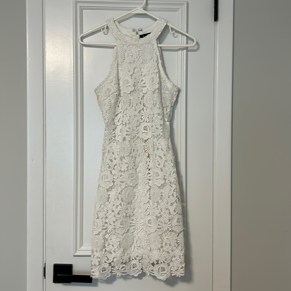 Lulu's Ivory Lace Minj Dress